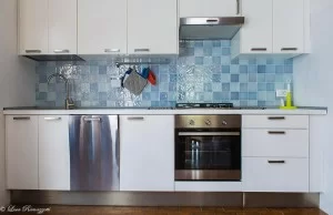 Light blue tiles kitchen